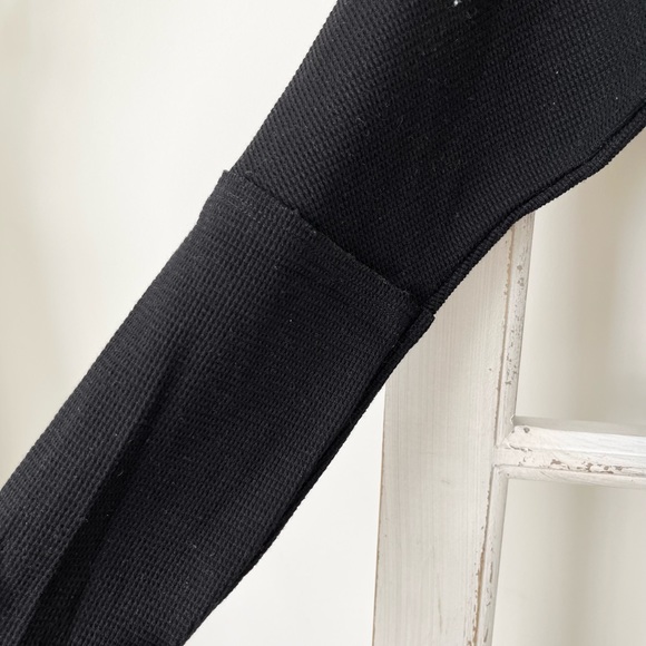 Black, Asymetric Top, Cotton, Long Sleeve, Medium - Picture 3 of 7